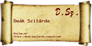 Deák Szilárda névjegykártya