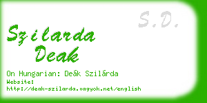 szilarda deak business card